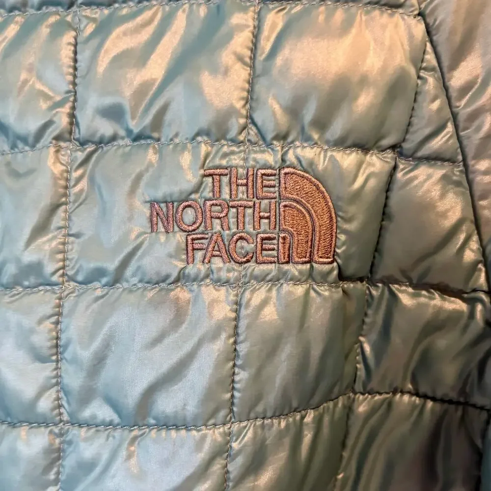North Face Thermoball Insulated Jacket Mens Medium Teal Blue Full Zip Quilted